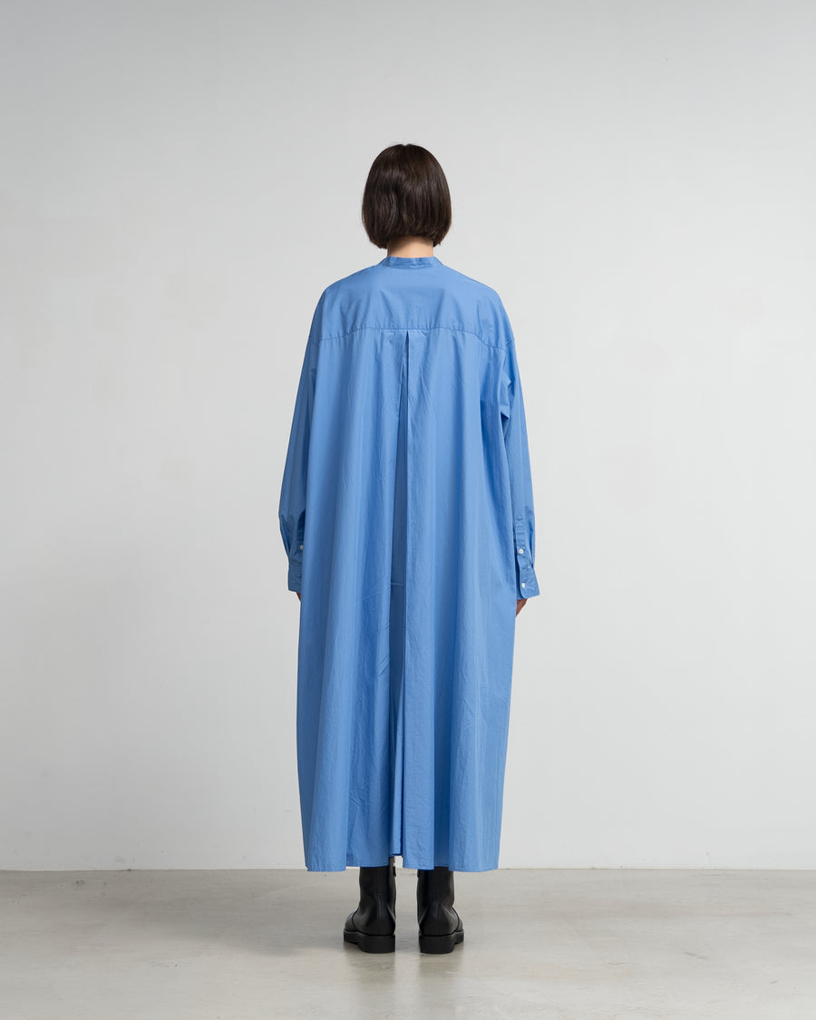 High Count Broad Oversized Band Collar Shirt Dress