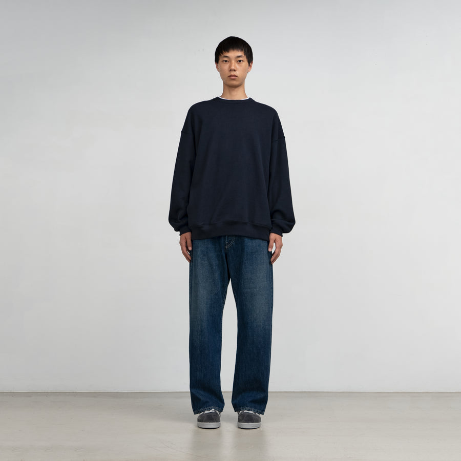 Selvage Denim Five Pocket Wide Straight Pants -DARK FADE-