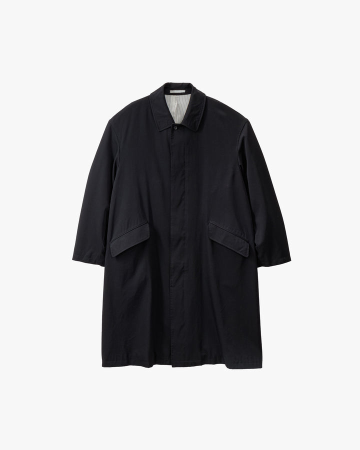 Fulled Wool Gabardine Oversized Bal Collar Coat