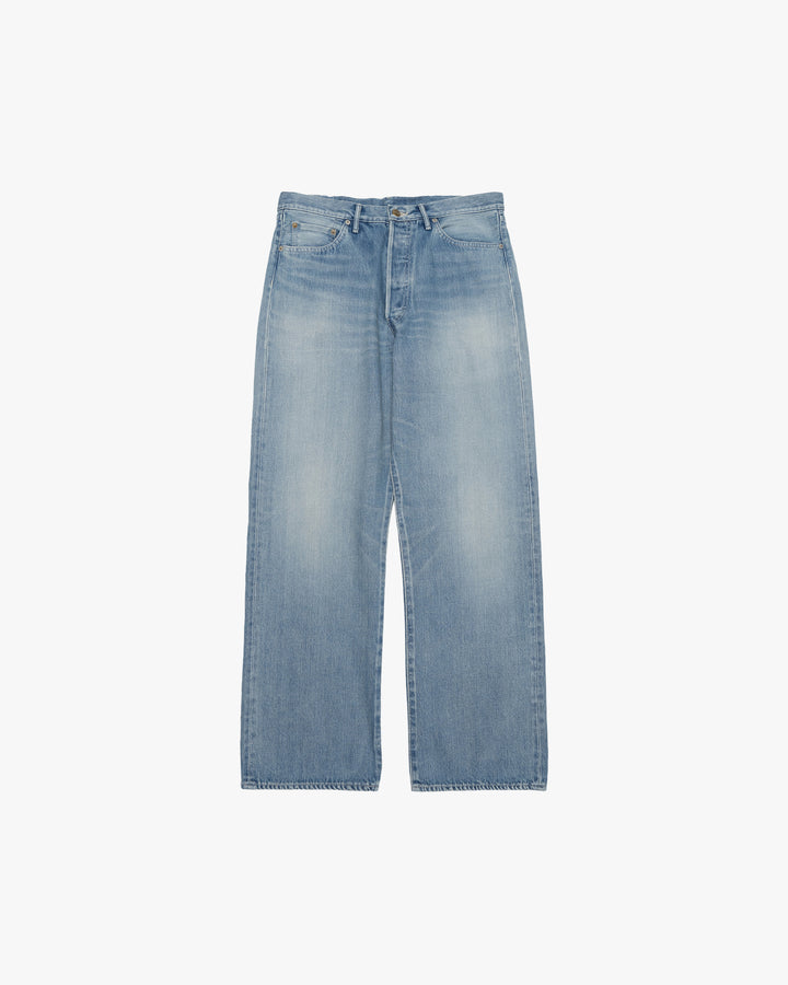 Selvage Denim Five Pocket Wide Straight Pants -LIGHT FADE-
