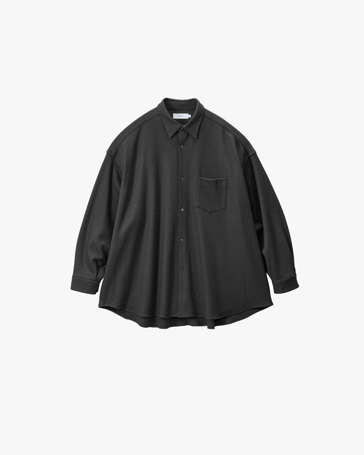 Wool Smooth Flannel Oversized Regular Collar Shirt