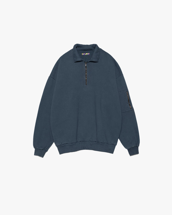 PIGMENT DYED ZIP SWEAT SHIRT