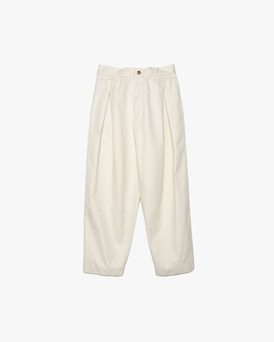 TWILL TUCK TROUSERS