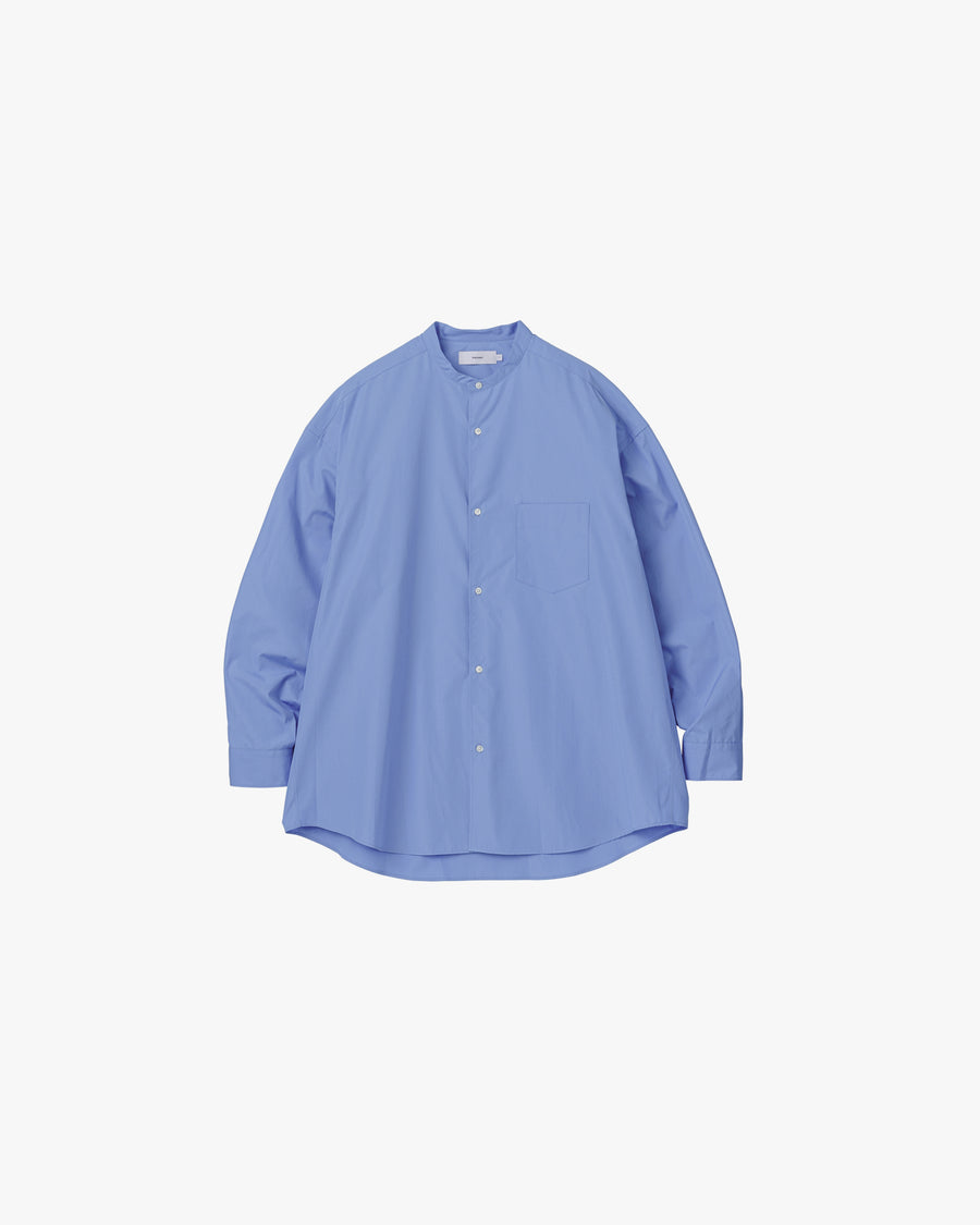 High Count Band Collar Round Cut Oversized Shirt