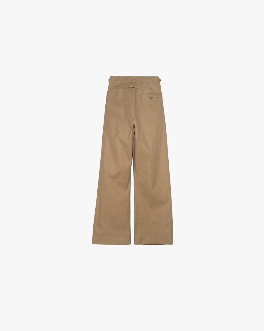LINEN TWILL FRONT AND COTTON BACK PANTS