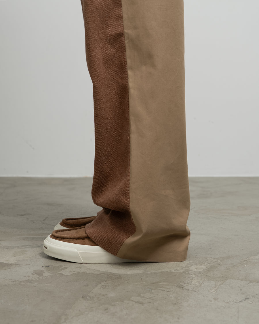 LINEN TWILL FRONT AND COTTON BACK PANTS