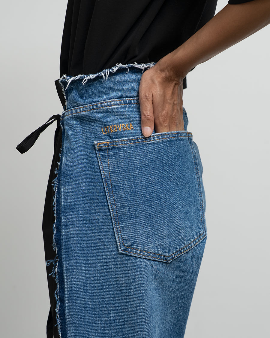 DOUBLE COTTON TWILL-DENIM JEANS