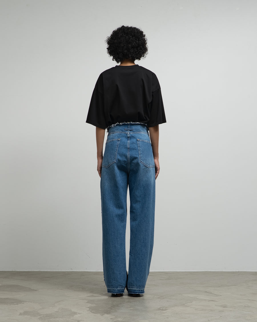 DOUBLE COTTON TWILL-DENIM JEANS
