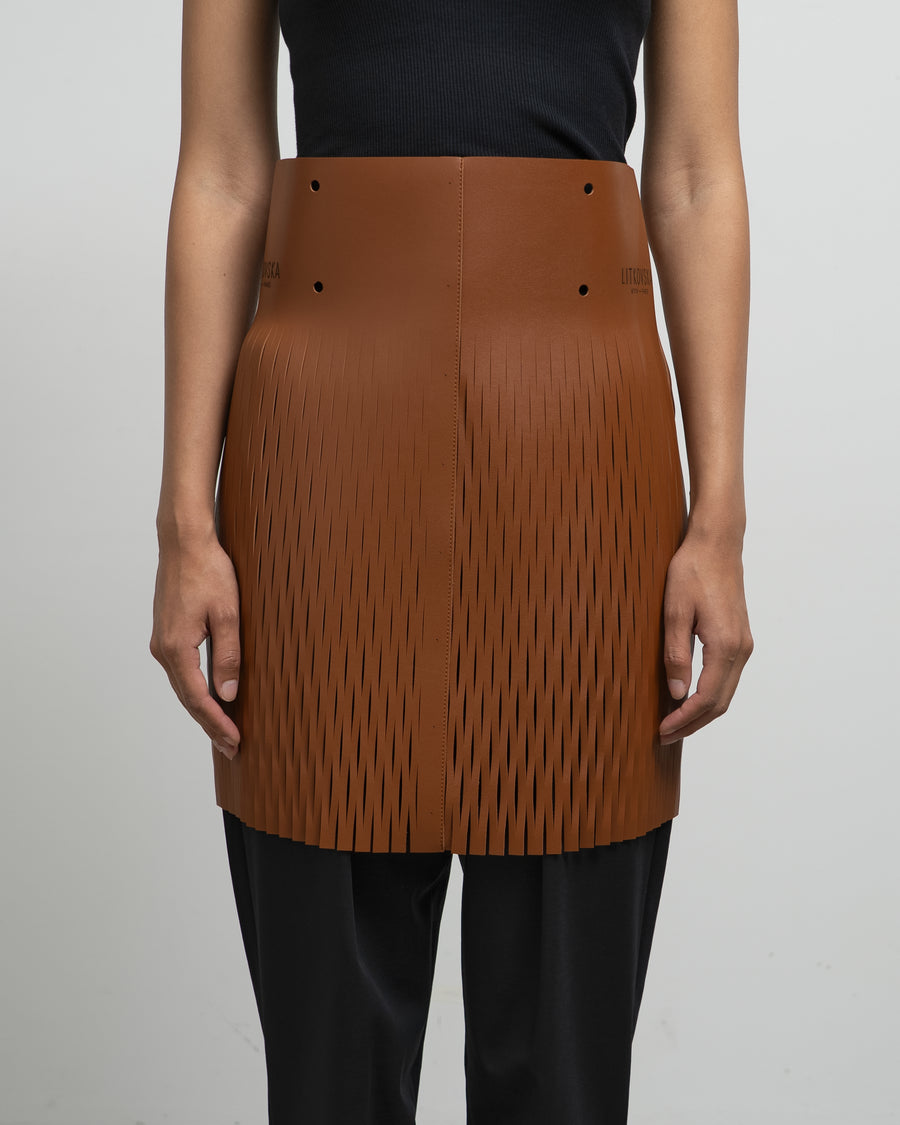 FAUX LEATHER SHEER MINI SKIRT