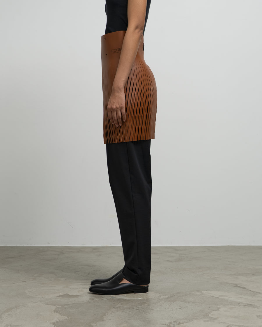 FAUX LEATHER SHEER MINI SKIRT