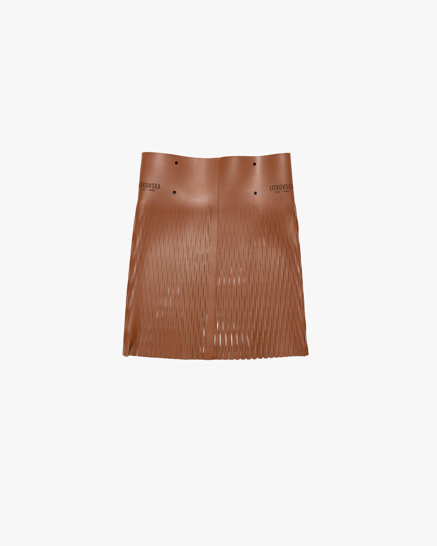 FAUX LEATHER SHEER MINI SKIRT