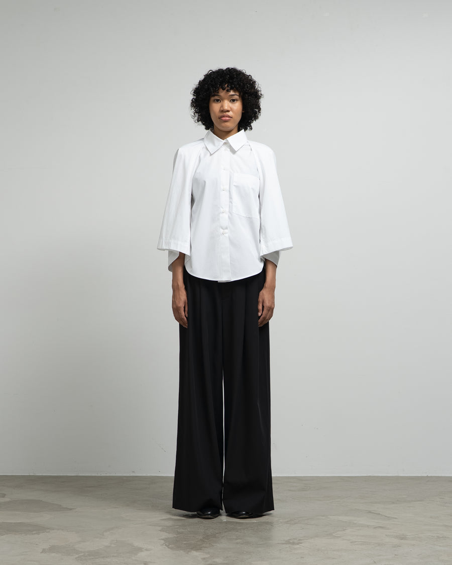 FITTED SHIRT WITH TWISTABLE SLEEVE DETAIL