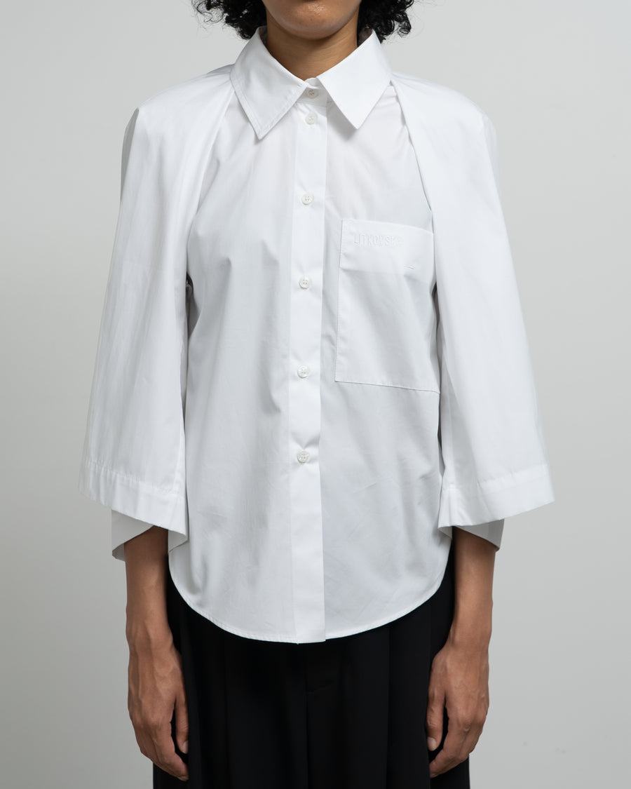 FITTED SHIRT WITH TWISTABLE SLEEVE DETAIL