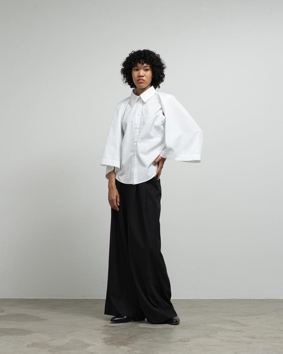 FITTED SHIRT WITH TWISTABLE SLEEVE DETAIL