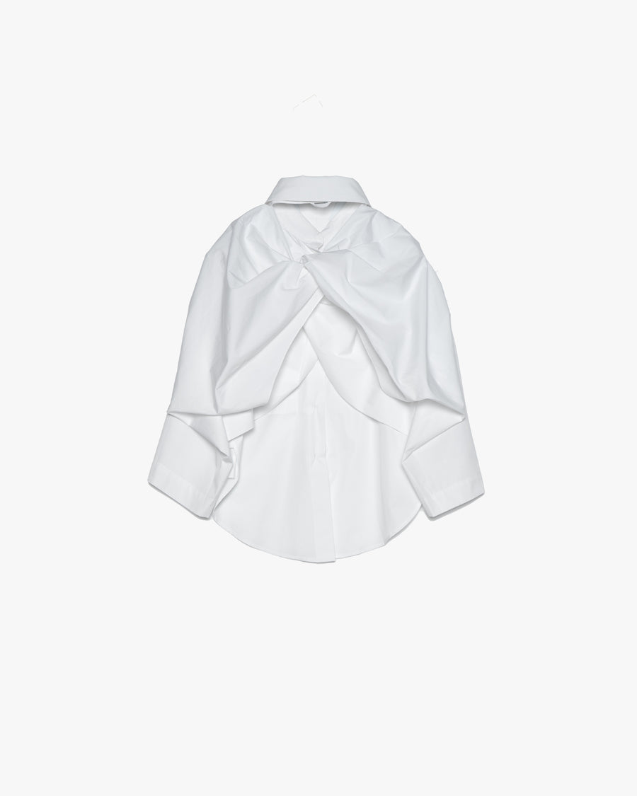 FITTED SHIRT WITH TWISTABLE SLEEVE DETAIL