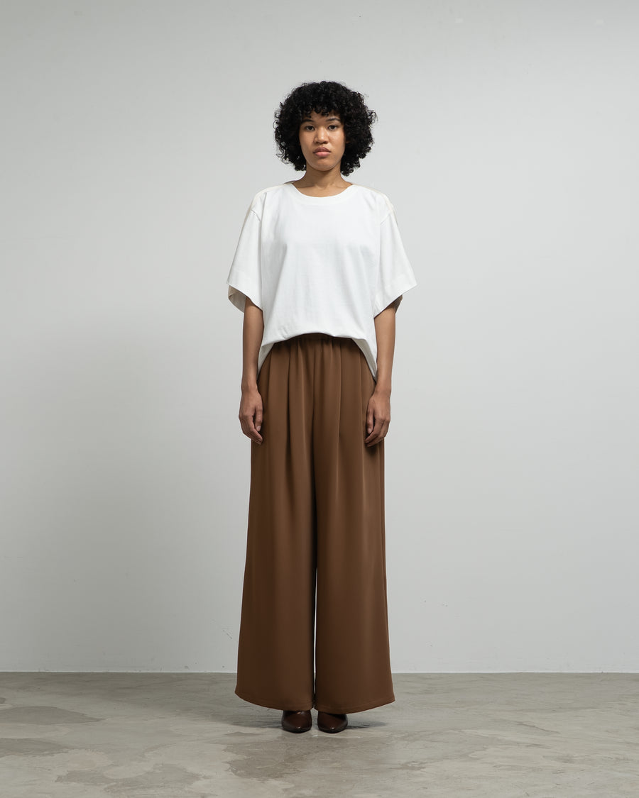 WHITE COTTON T-SHIRT WITH TWISTED NECK