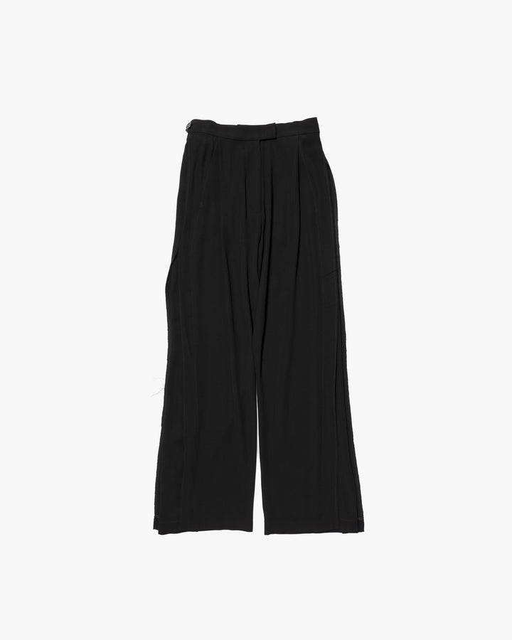 PANTS WITH FRAYED-EDGE SIDE STRIPES
