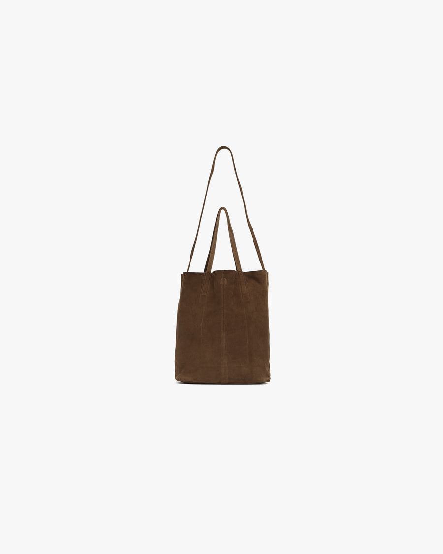 3WAY MIDIUM TOTE OIL SUEDE COFFEE BROWN (Short)