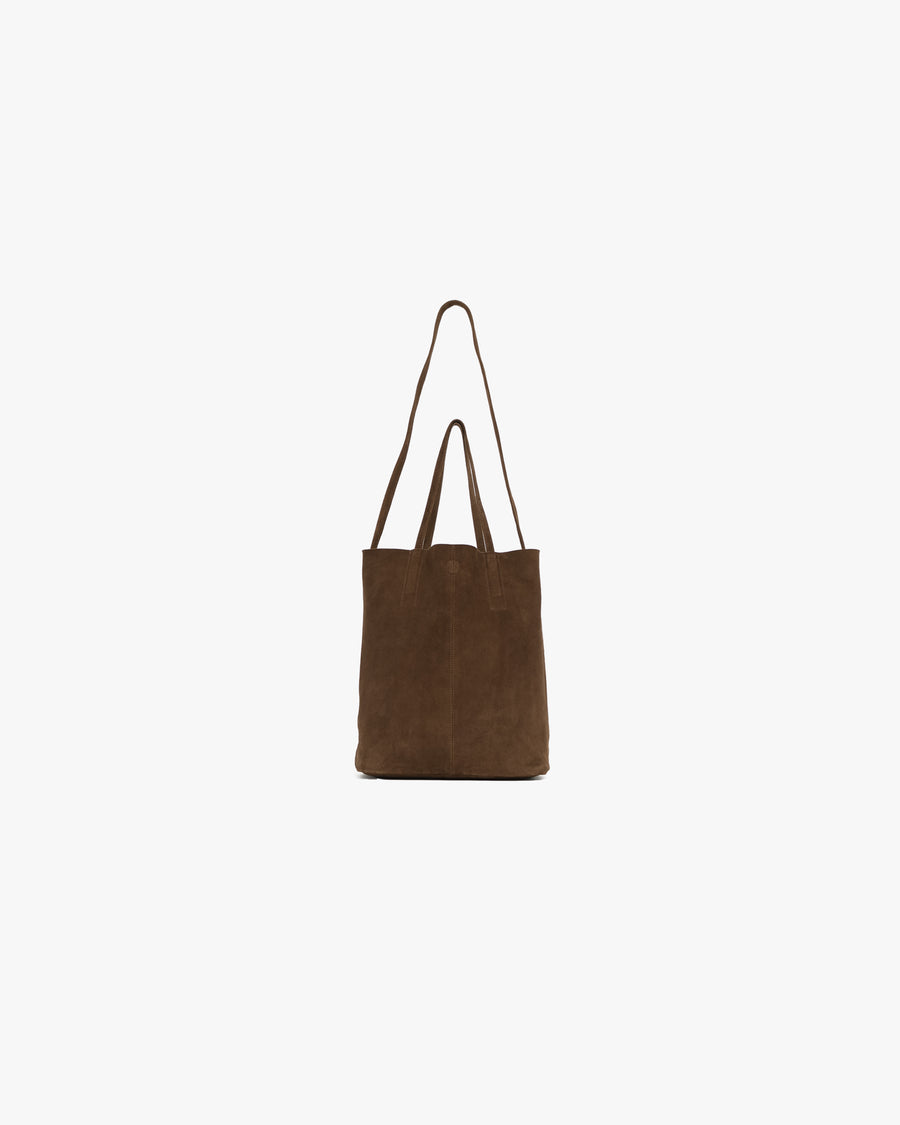 3WAY MIDIUM TOTE OIL SUEDE COFFEE BROWN (Short)