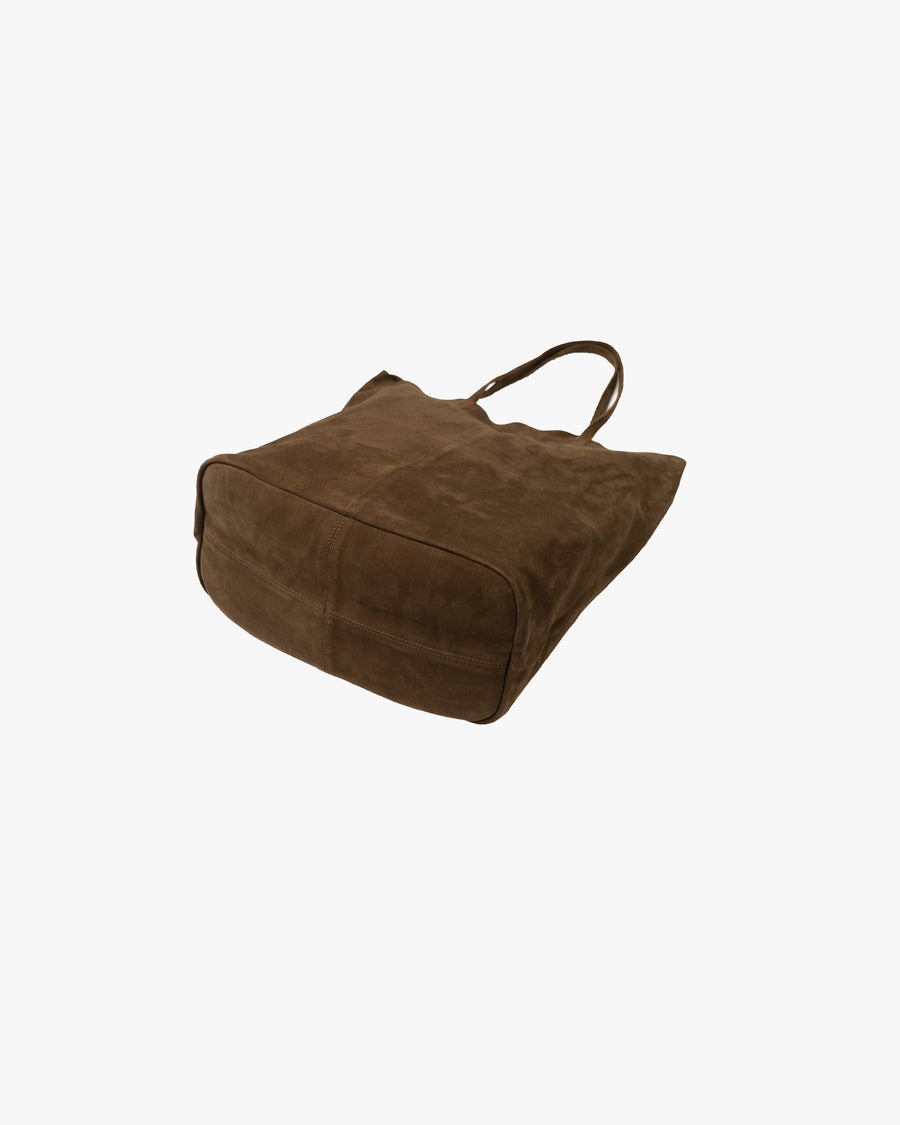 3WAY MIDIUM TOTE OIL SUEDE COFFEE BROWN (Short)