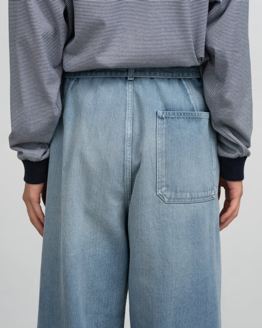 Selvage Denim Belted Pants - LIGHT FADE -