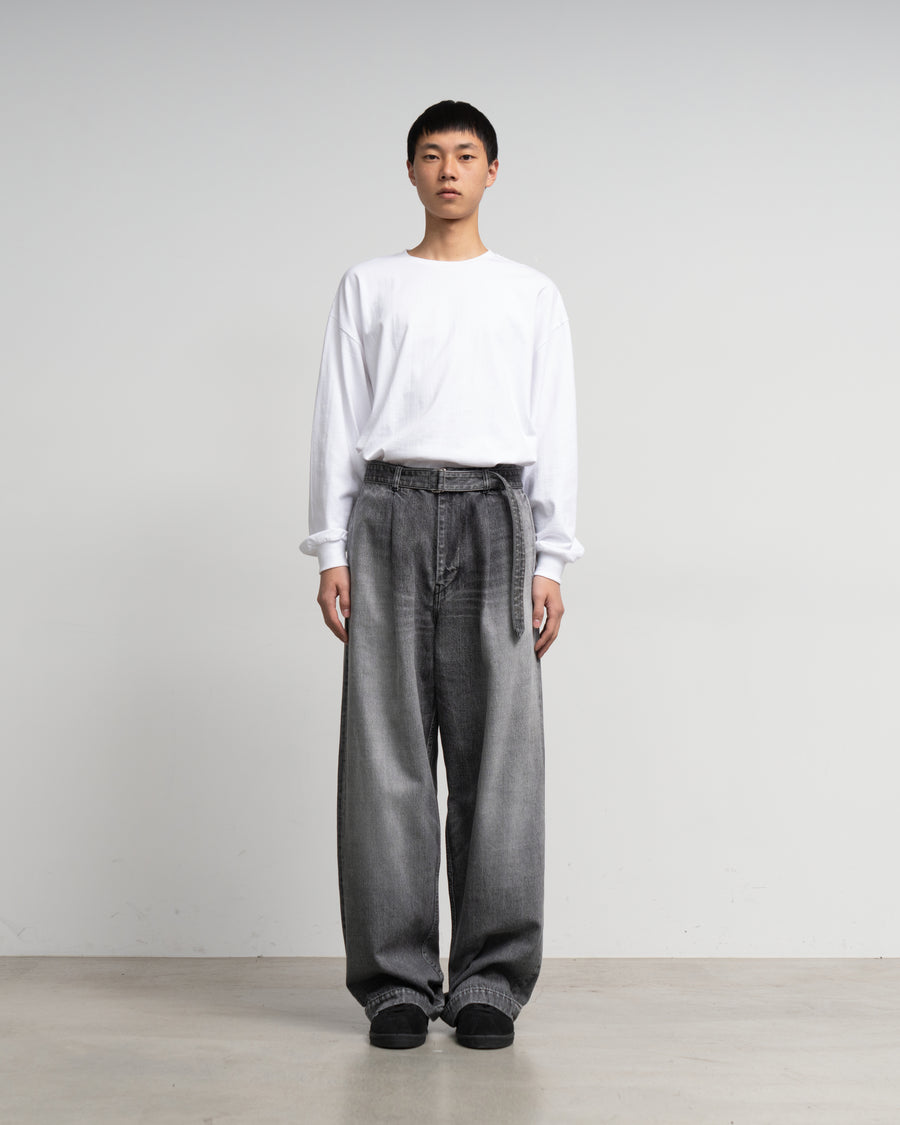 Selvage Denim Belted Pants - LIGHT FADE -