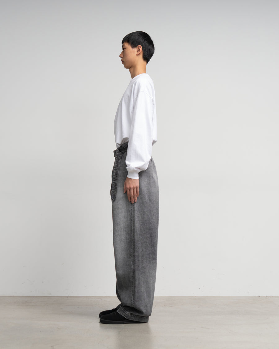 Selvage Denim Belted Pants - LIGHT FADE -