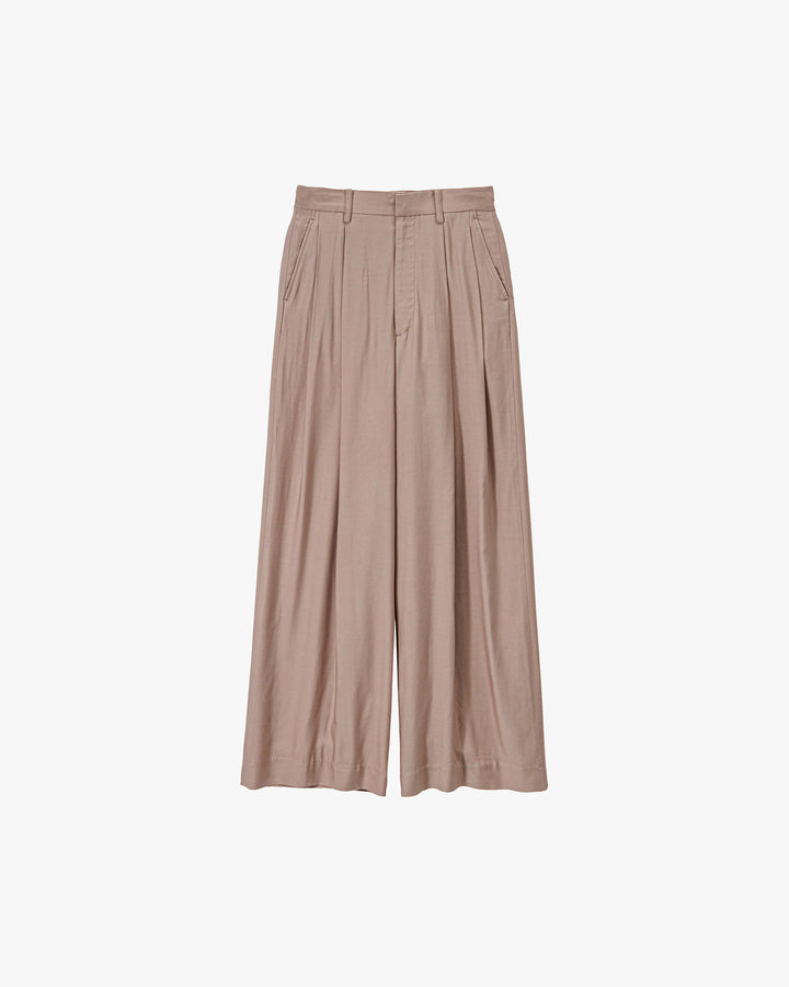 Viscose Cupro Back Satin Wide Trousers