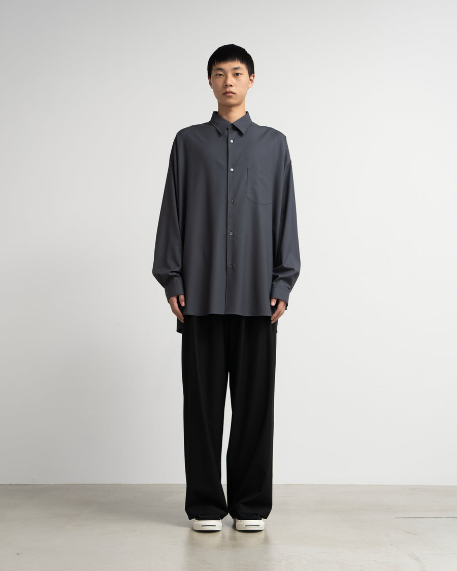 Extra Fine Wool L/S Oversized Regular Collar Shirt