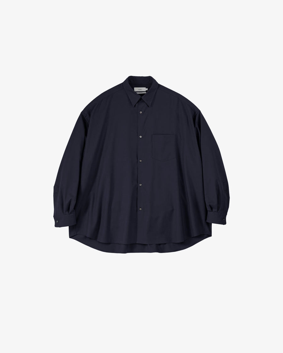 Extra Fine Wool L/S Oversized Regular Collar Shirt