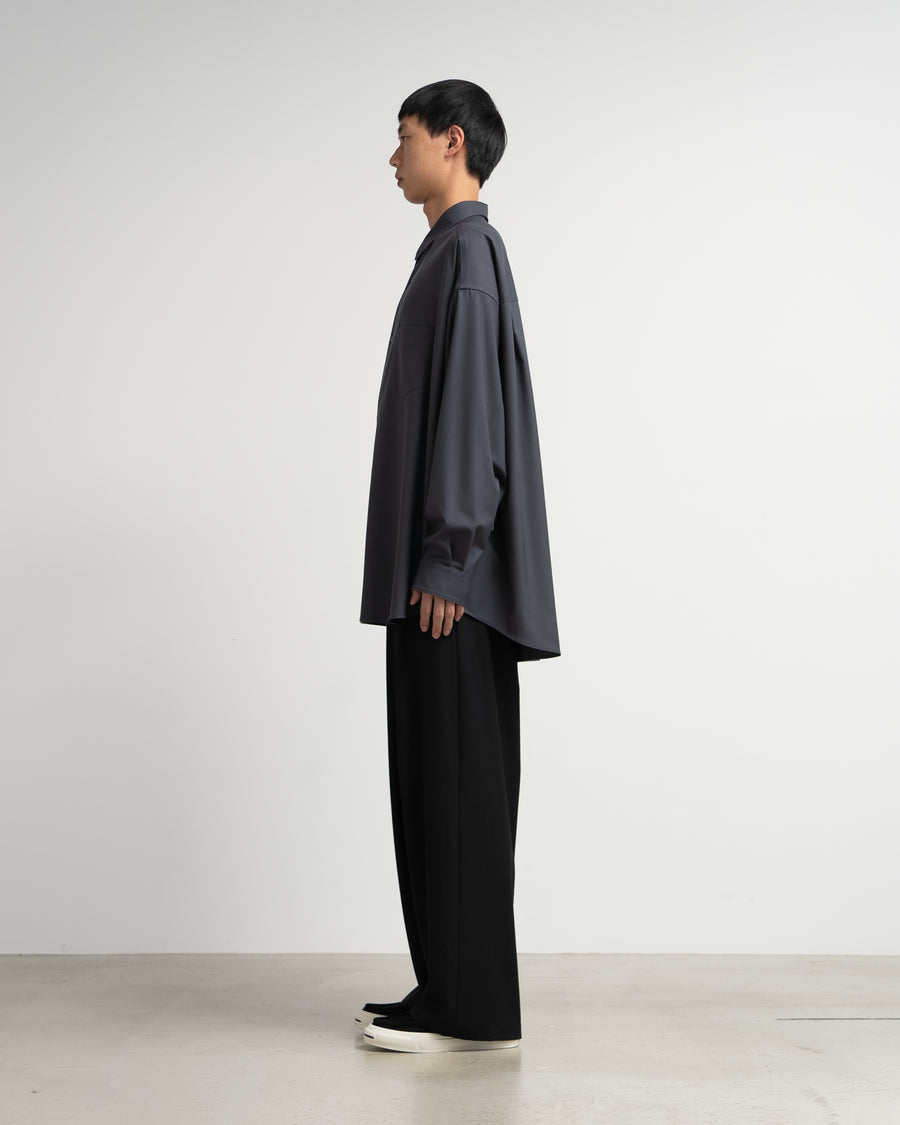 Extra Fine Wool L/S Oversized Regular Collar Shirt