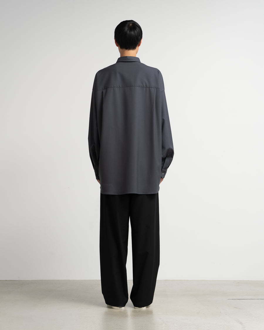 Extra Fine Wool L/S Oversized Regular Collar Shirt