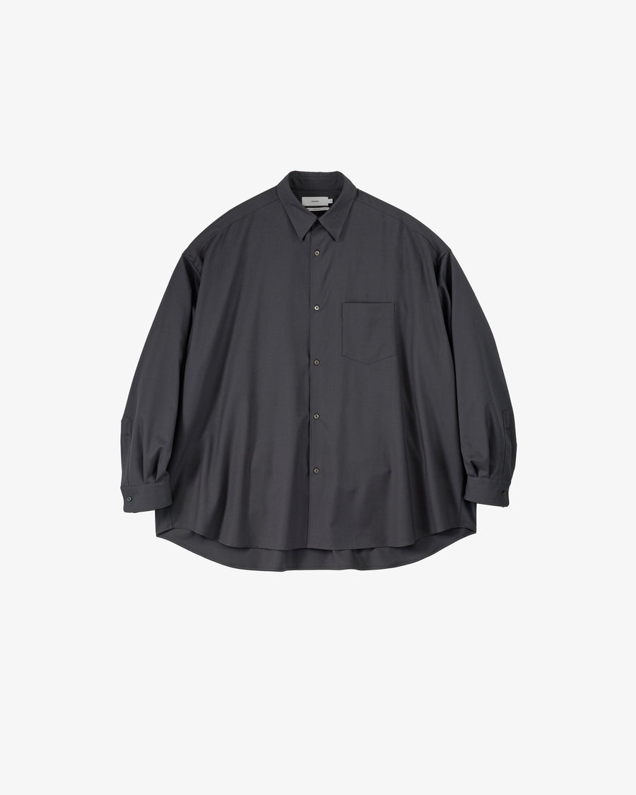 Extra Fine Wool L/S Oversized Regular Collar Shirt