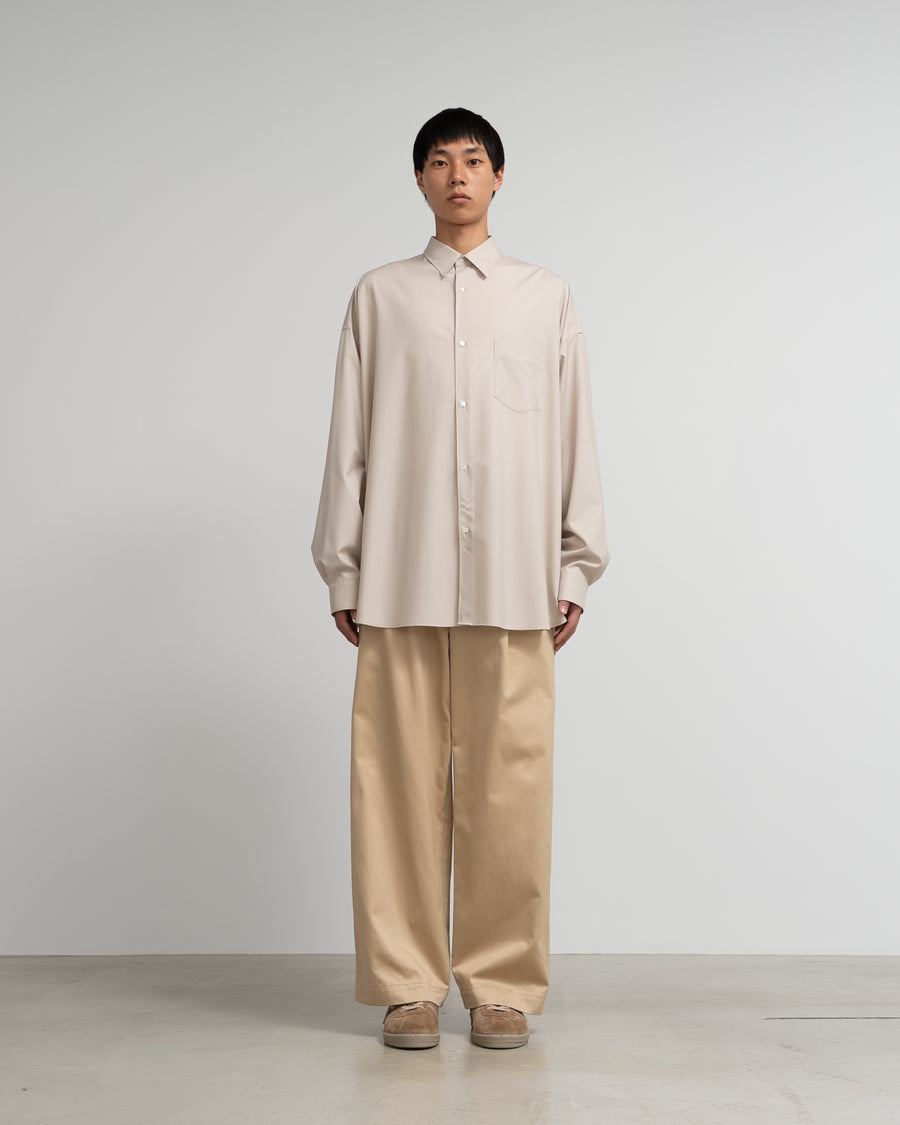 Extra Fine Wool L/S Oversized Regular Collar Shirt