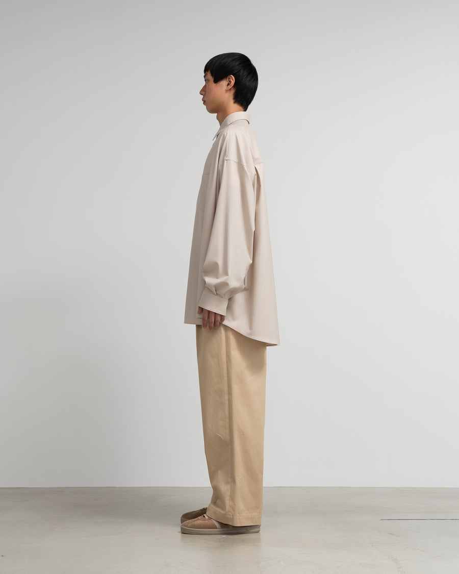 Extra Fine Wool L/S Oversized Regular Collar Shirt