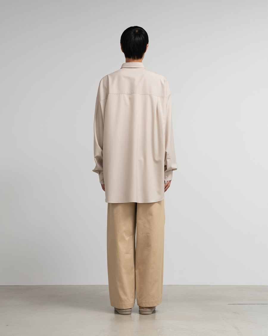 Extra Fine Wool L/S Oversized Regular Collar Shirt