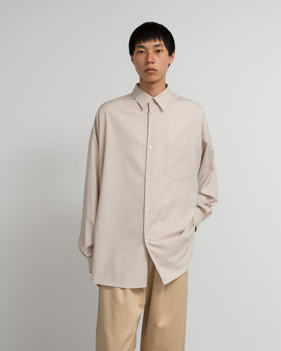 Extra Fine Wool L/S Oversized Regular Collar Shirt