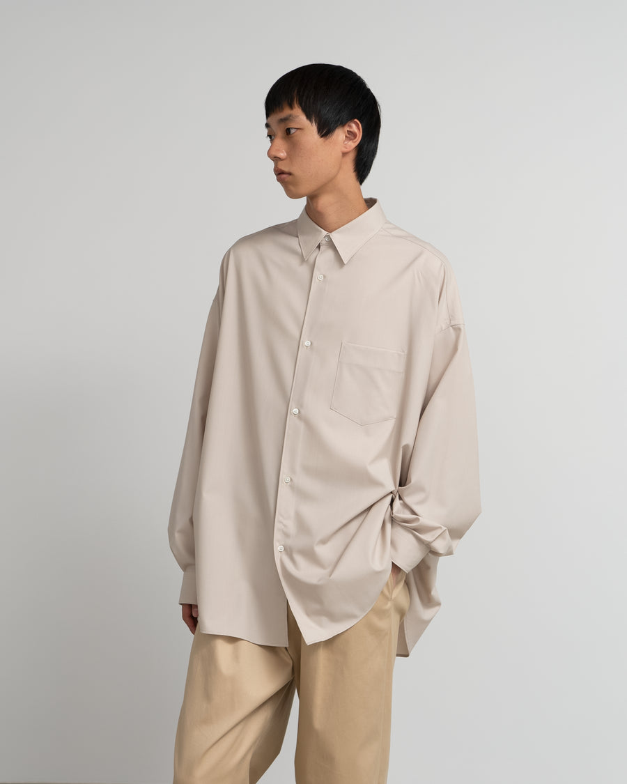 Extra Fine Wool L/S Oversized Regular Collar Shirt