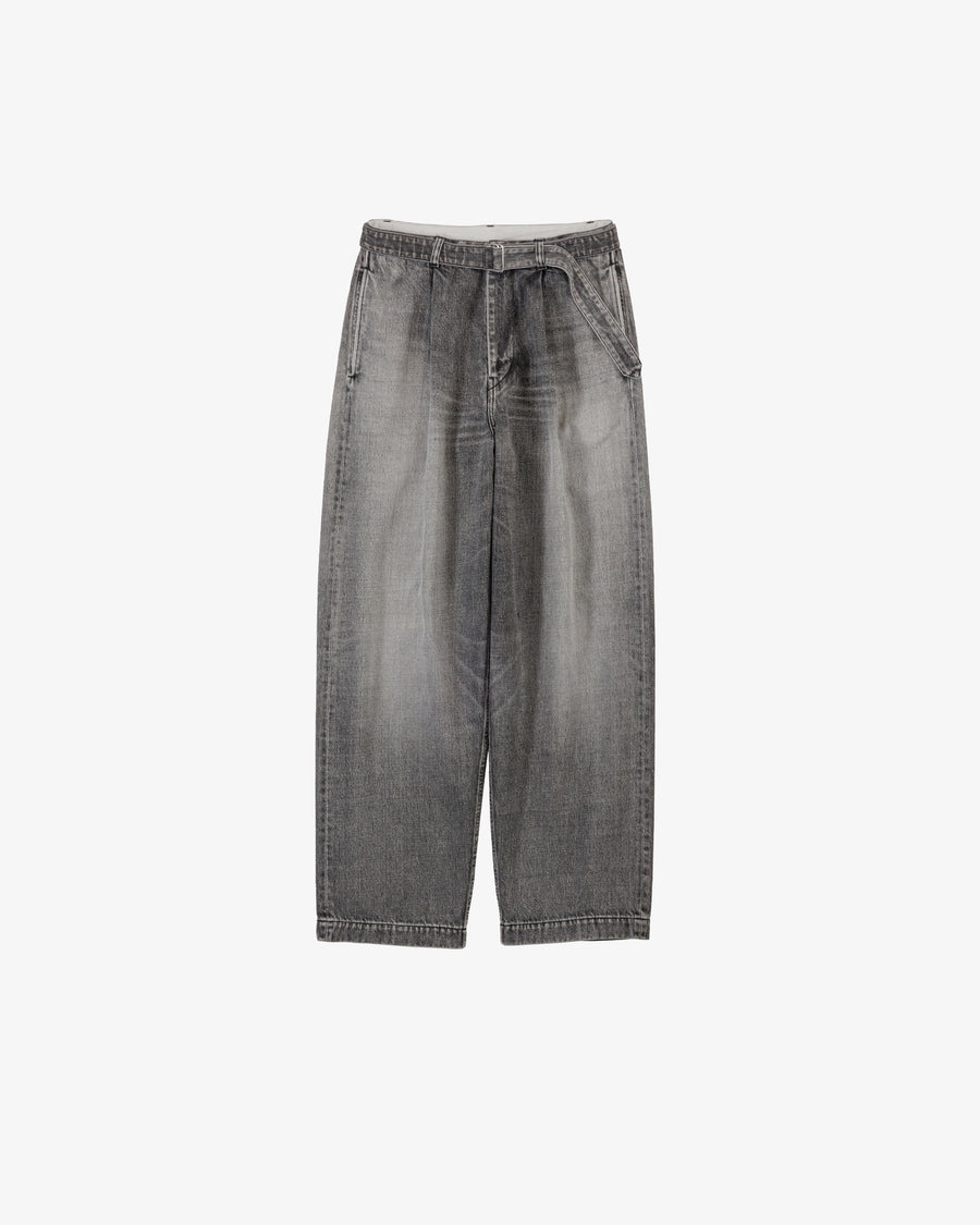 Selvage Denim Belted Pants - LIGHT FADE -