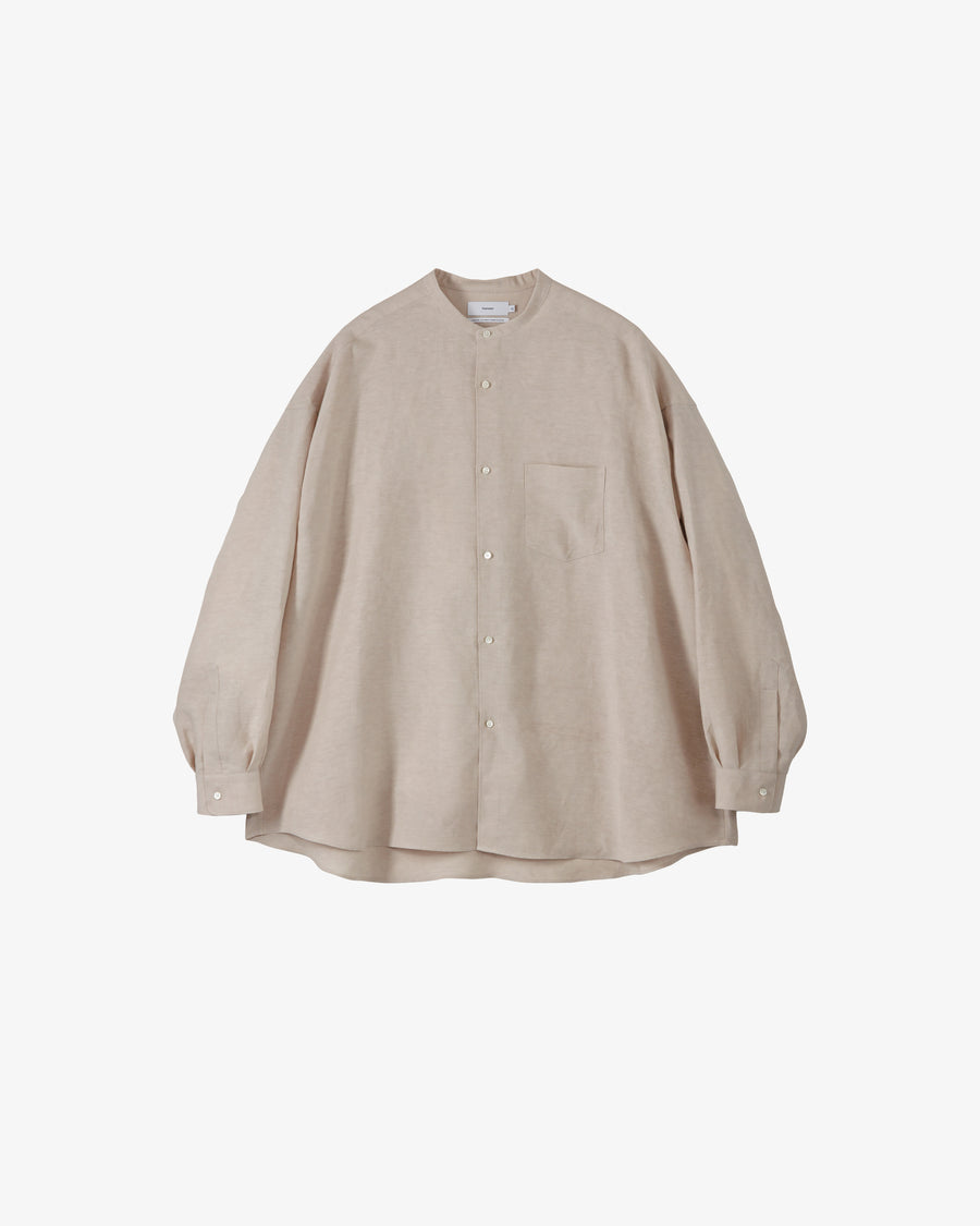 Linen Cupro L/S Oversized Band Collar Shirt