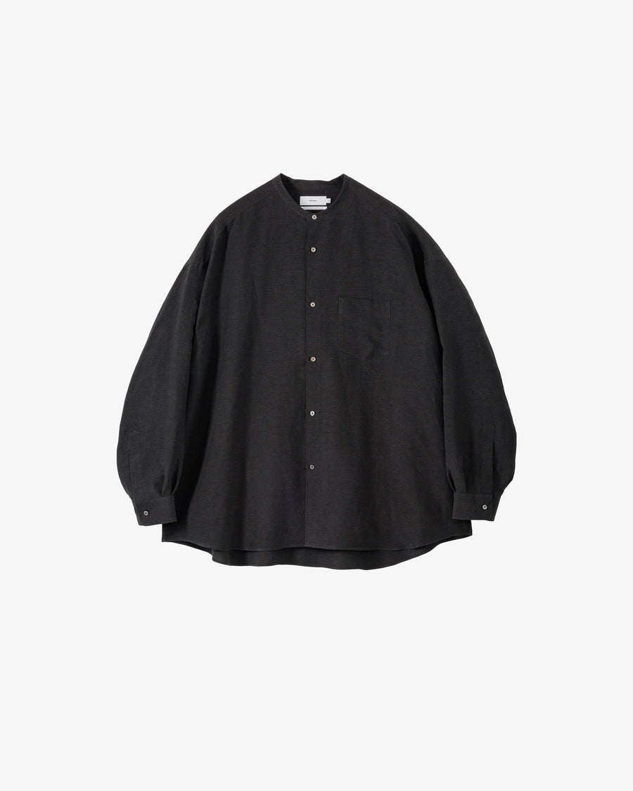 Linen Cupro L/S Oversized Band Collar Shirt