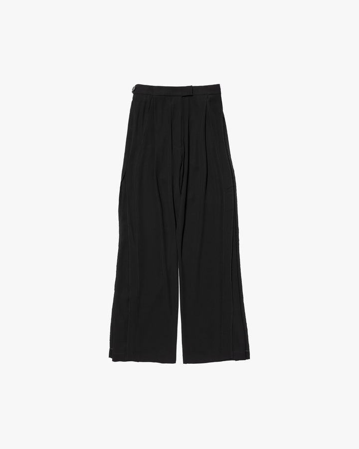 PANTS WITH FRAYED-EDGE SIDE STRIPES