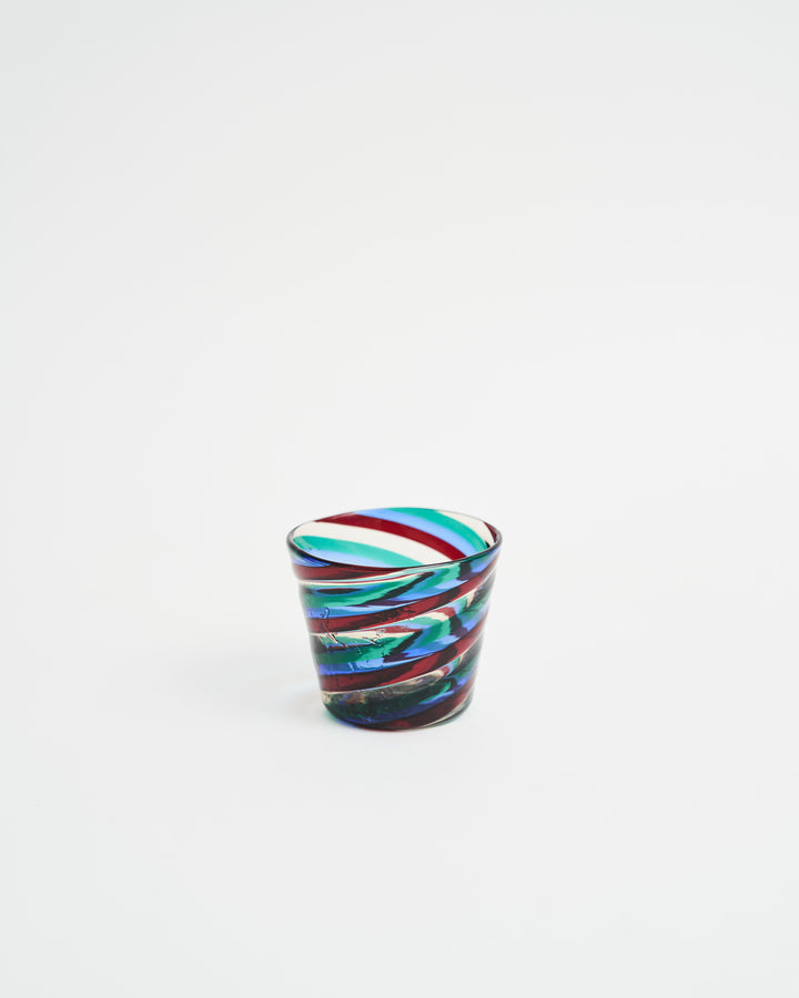 BIANCONI for VENINI Glass Cup Fasce Ritorte Multicolor Swirl